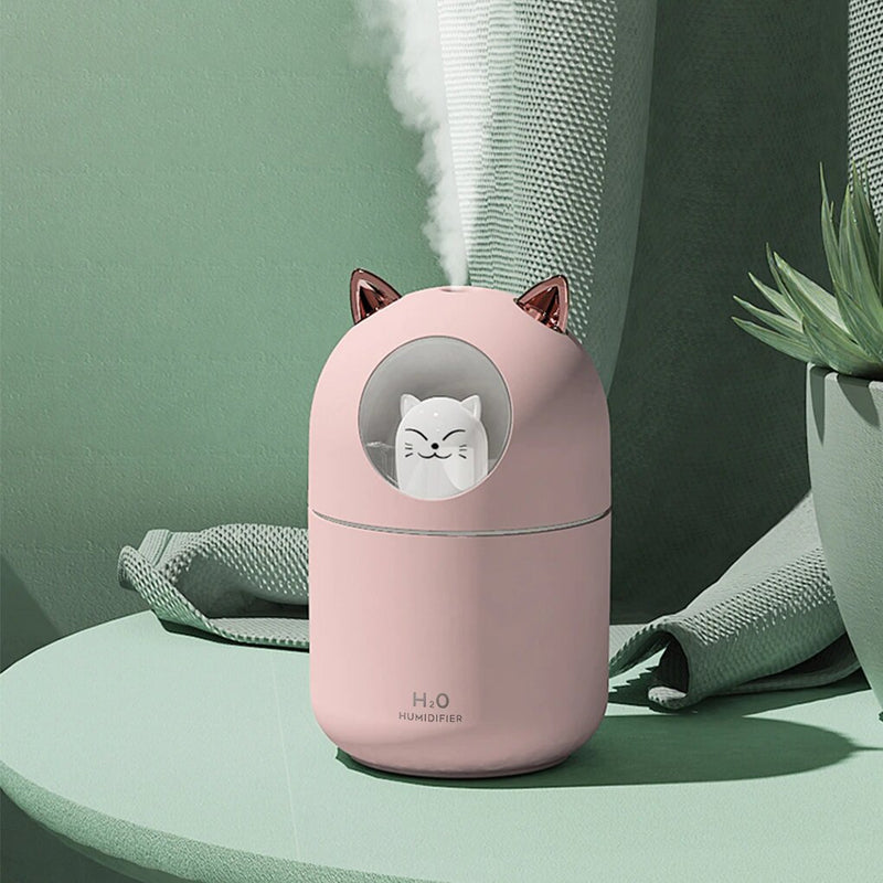Umidificador aromatizador difusor infantil gatinho luz Rgb