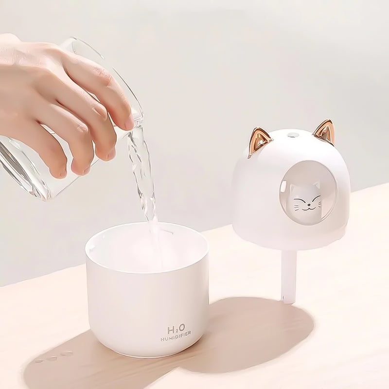 Umidificador aromatizador difusor infantil gatinho luz Rgb