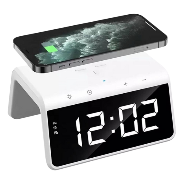 Carregador indução + Relógio despertador