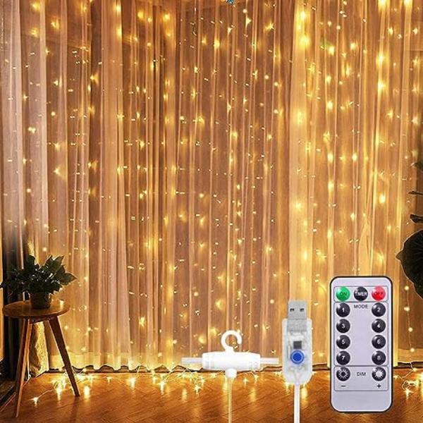 Cortina de Led decoração com controle Natal