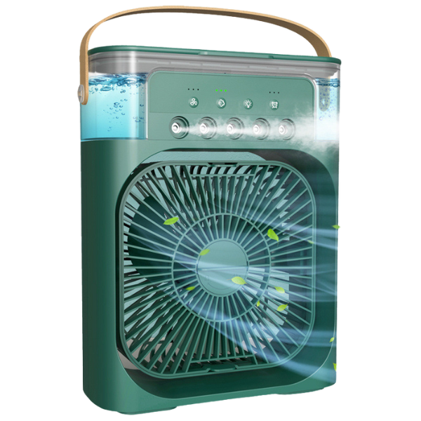 Ventilador portátil de mesa mini ar condicionado umidificador - Verde