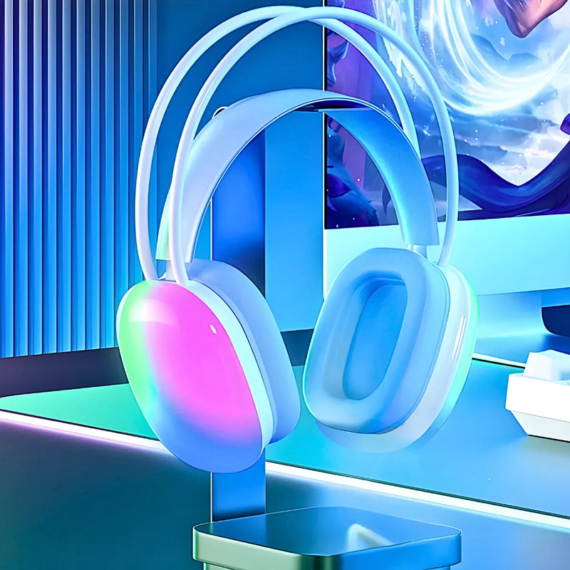 Fone de ouvido sem fio Bluetooth V5.3 com LED