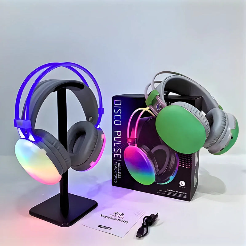 Fone de ouvido sem fio Bluetooth V5.3 com LED