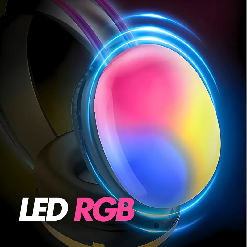 Fone de ouvido sem fio Bluetooth V5.3 com LED