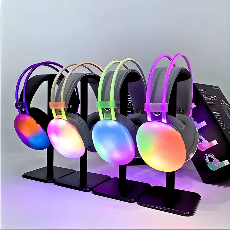 Fone de ouvido sem fio Bluetooth V5.3 com LED