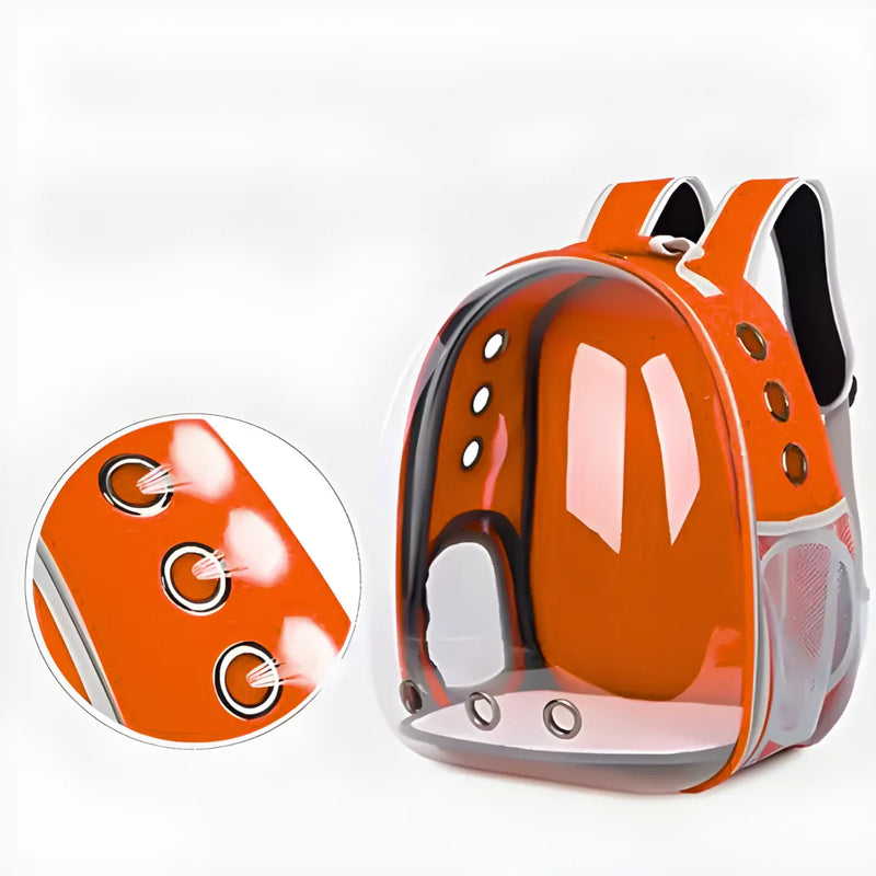 Mochila Pet para transporte de cães e gatos visão panorâmica
