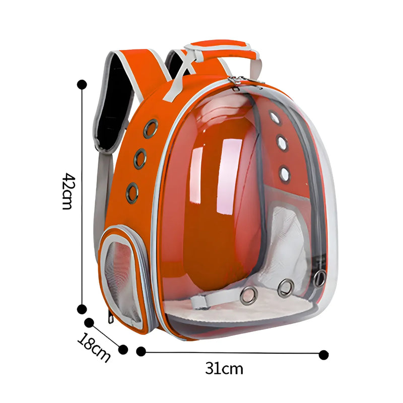 Mochila Pet para transporte de cães e gatos visão panorâmica