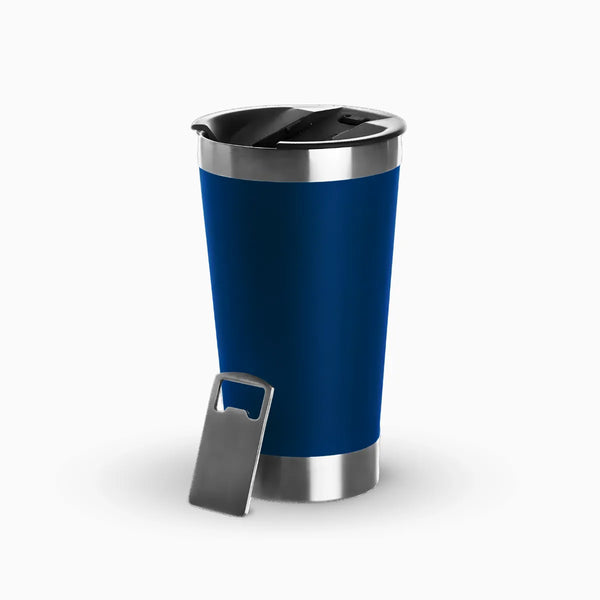 Copo térmico inox cerveja e café 473ml - Azul