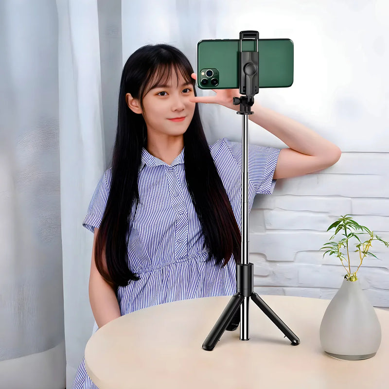 Bastão de selfie com tripé para celular com controle dispara