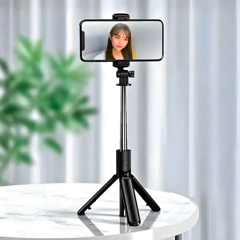 Bastão de selfie com tripé para celular com controle dispara